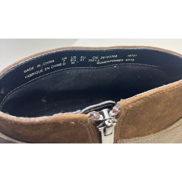 Clarks NWOB Mission Parker Bootie Brown Leather Suede Women’s Size 9.5M - Picture 10 of 12